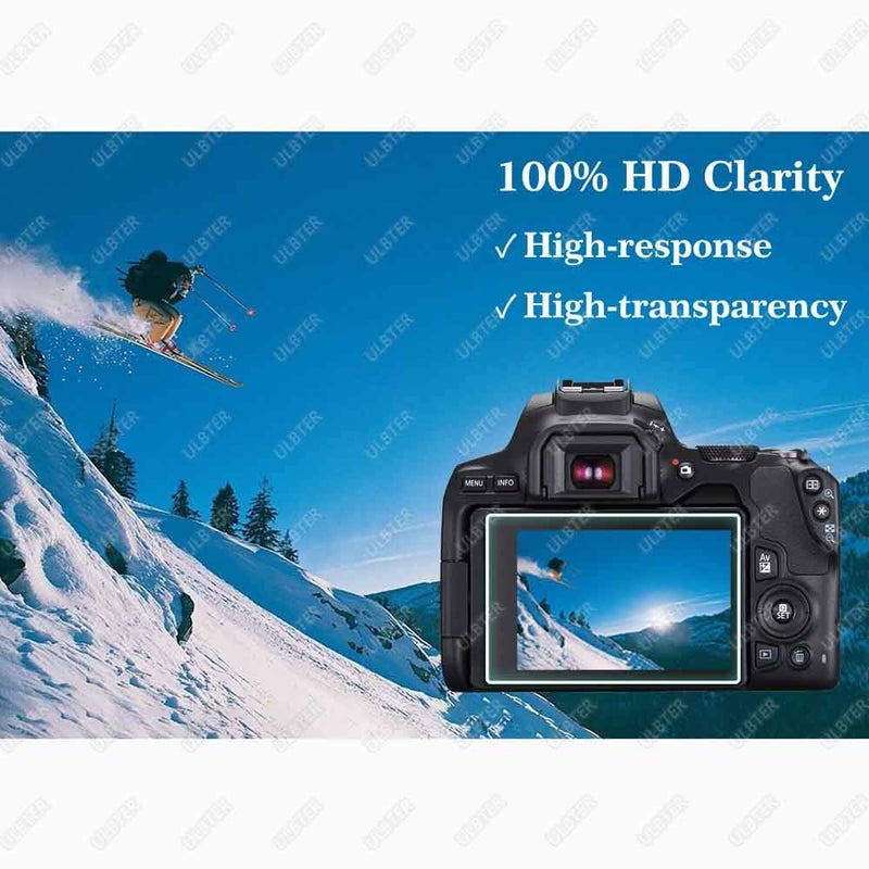 ULBTER Screen Protector for Canon EOS Rebel SL3 / 250D Camera & Hot Shoe Cover, [2+3Pack] 0.3mm 9H Hardness Tempered Glass Flim Anti-Scrach Anti-Fingerprint Anti-Bubble - Image 5